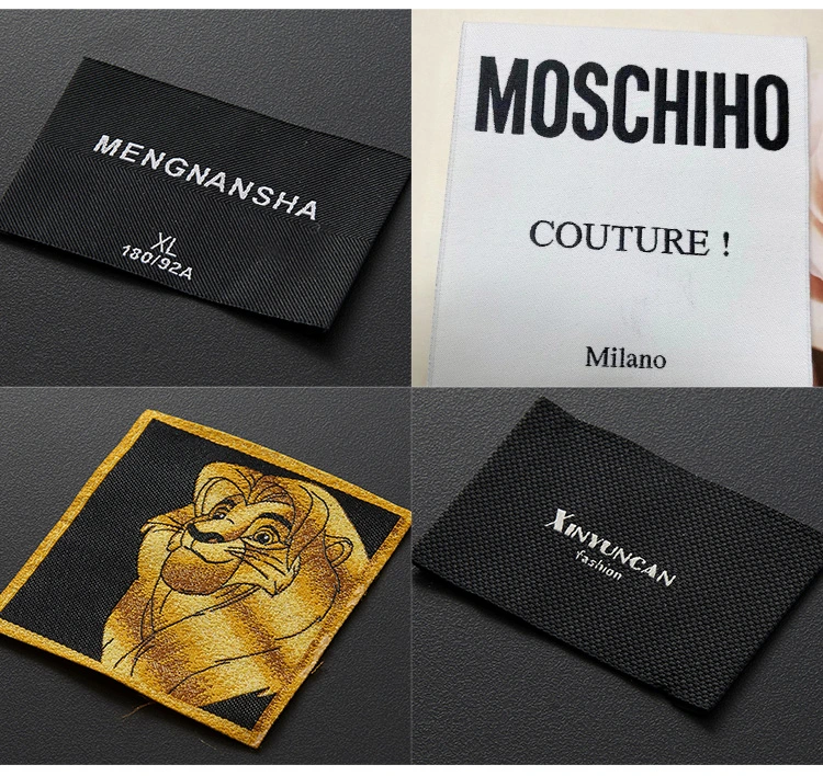 Factory Fashion Woven Label Customization, Clothing Satin Silk Printing Label, Brand Logo Neck Custom Label