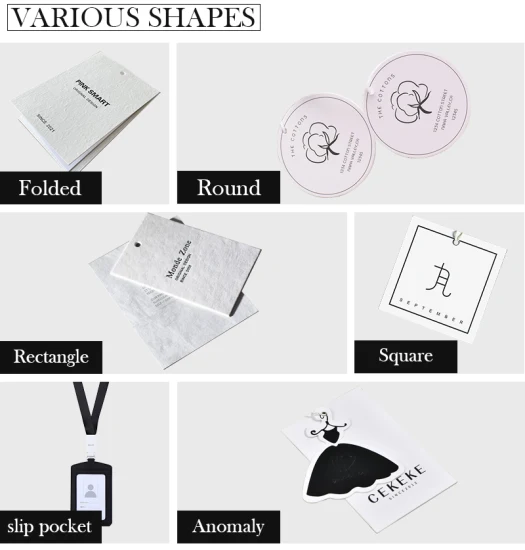 Ready Stock Luxury Paper Cardboard Clothing Hangtags with Swing